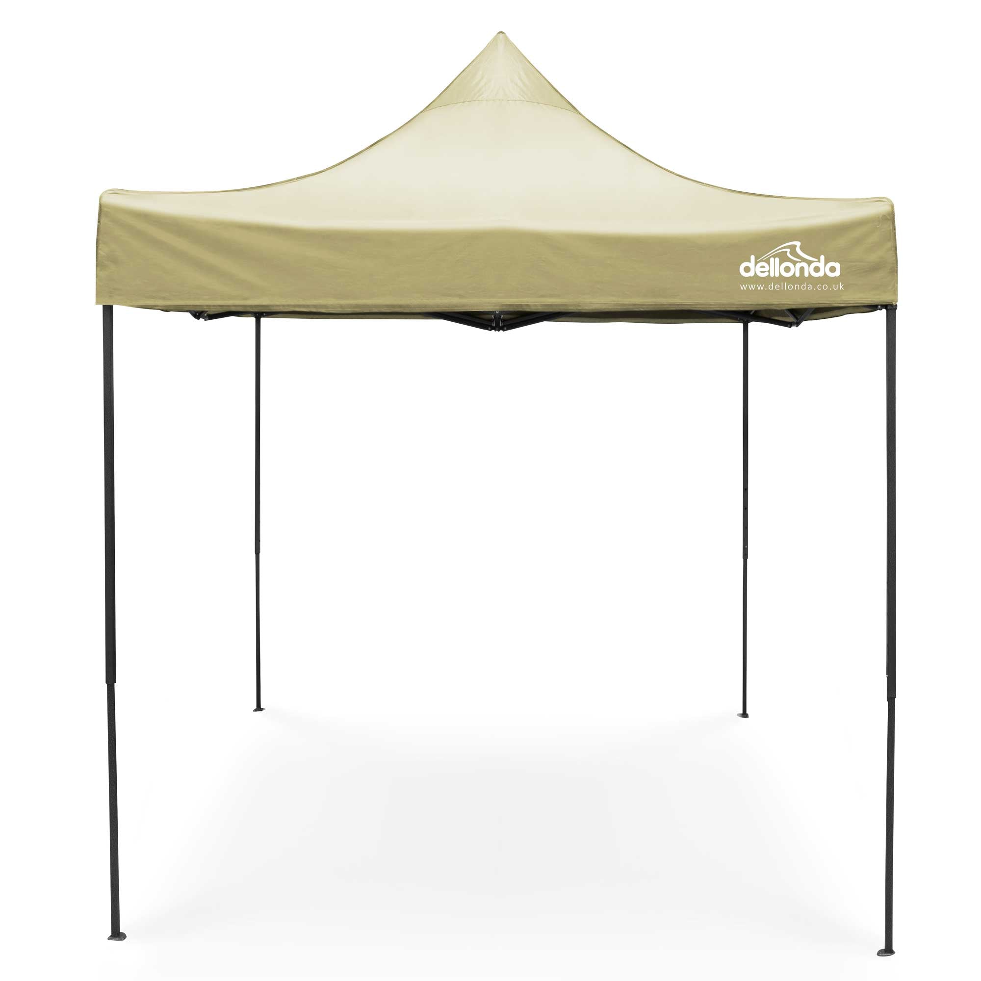 Premium 2x2m Pop Up Gazebo with Water Resistant Canopy - Includes Carry Bag, Stakes & Weight Bags - Beige Color DG126 - Perfect for Outdoor Camping, Picnics, Beach Parties and Backyard Gatherings