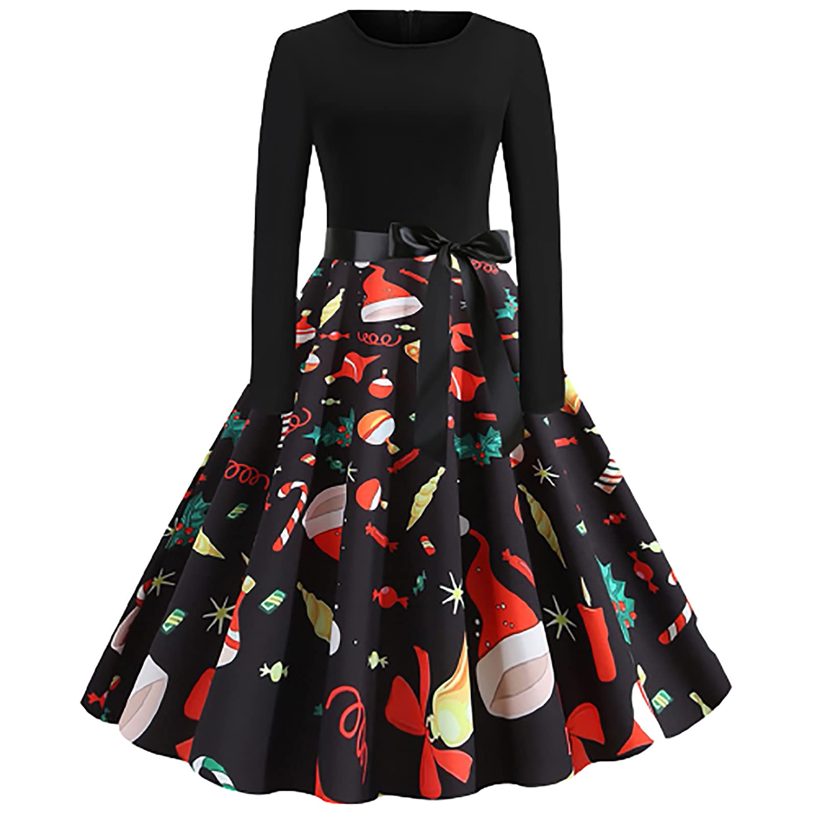 Sexy Vintage Christmas Party Dresses for Women - Elegant Princess Sleeve Tunic Dress with O-Neck for Holiday Nights, Festive Gatherings & Special Occasions