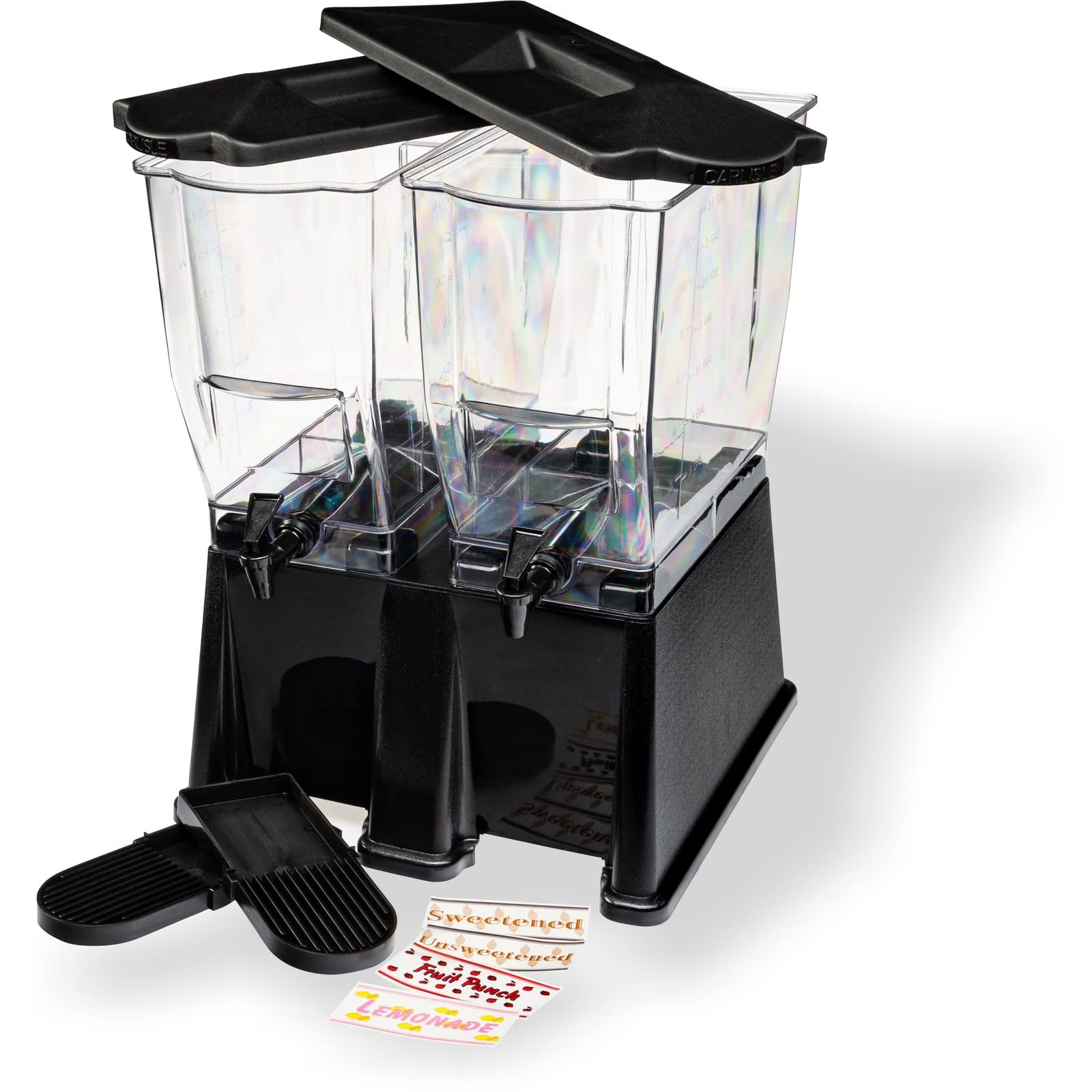Carlisle FoodService 3.5 Gallon Black Polycarbonate Rectangular Drink Dispenser with Spigot - Perfect for Catering, Buffets, Restaurants & Parties | Commercial Beverage Server for Iced Tea, Lemonade & Punch