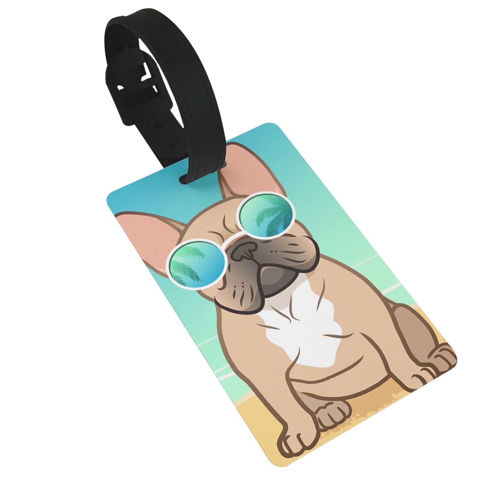 Personalized Cute Beach-Themed Dog Luggage Tags for Women, Girls & Kids - Durable Suitcase ID Card Holders with Name Identifier - Perfect for Travel, Vacations & Beach Trips