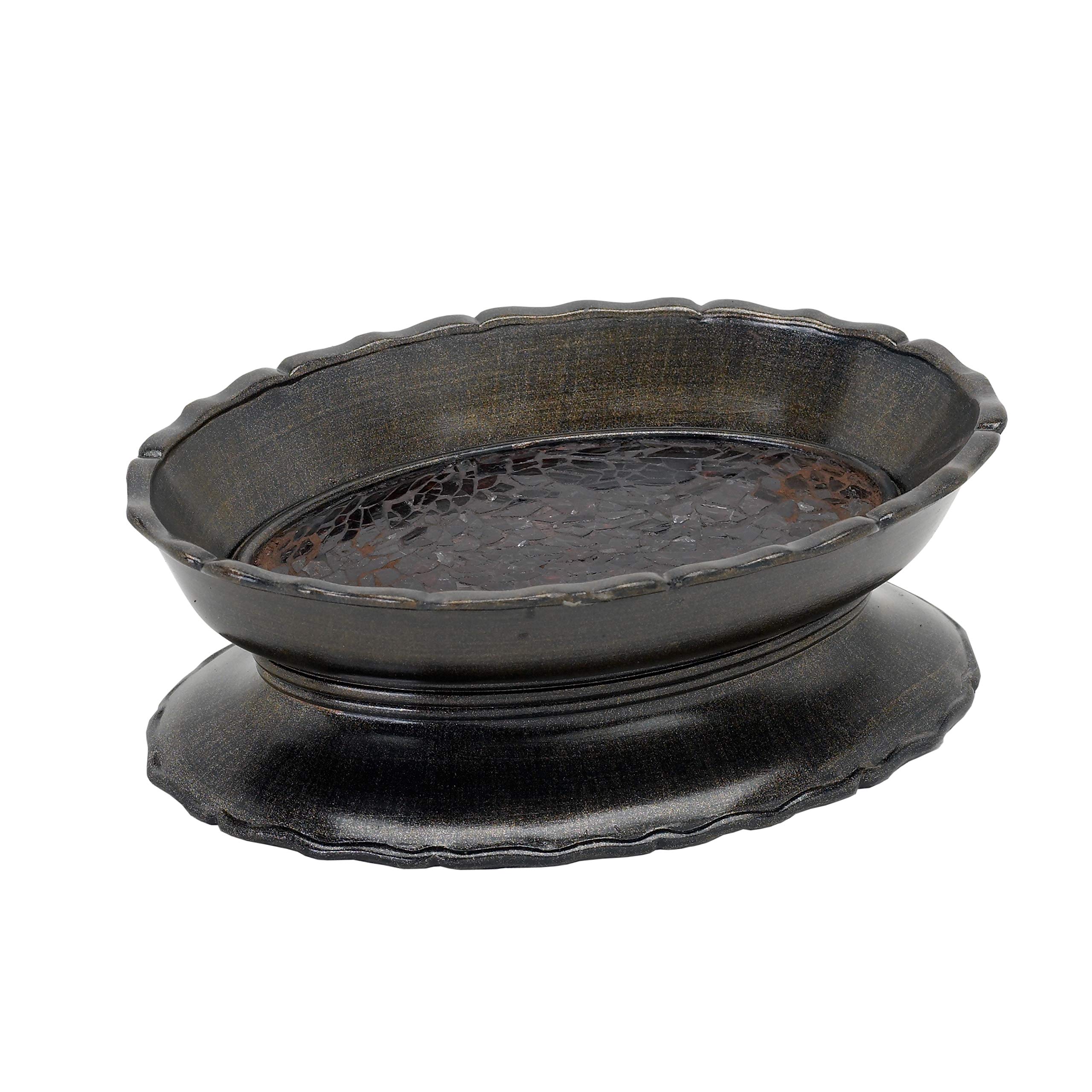 Zenna Home India Ink Prescott Soap Dish in Bronze - Elegant Bathroom Organizer for Sink Countertop or Shower Shelf