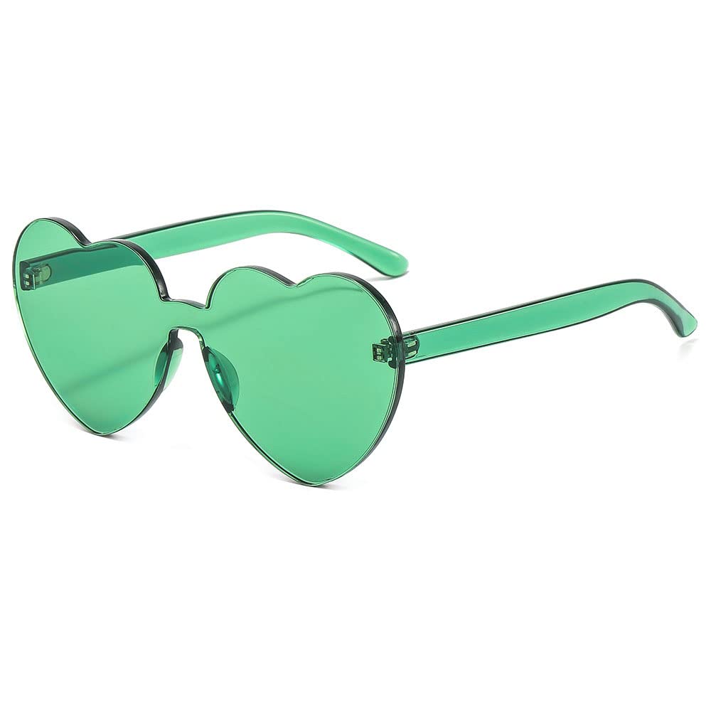 Heart Shaped Sunglasses for Women - Trendy Rimless Cat Eye Sunglasses with UV Protection - Perfect for Beach, Pool Party & Summer Vacation Accessories