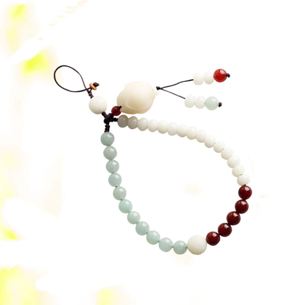 Hemobllo Crystal Phone Lanyard - Chinese Style Phone Strap with Pendant, White Short Hanging Chain for iPhone & Android - Perfect for Keychains, Gifts & Accessories