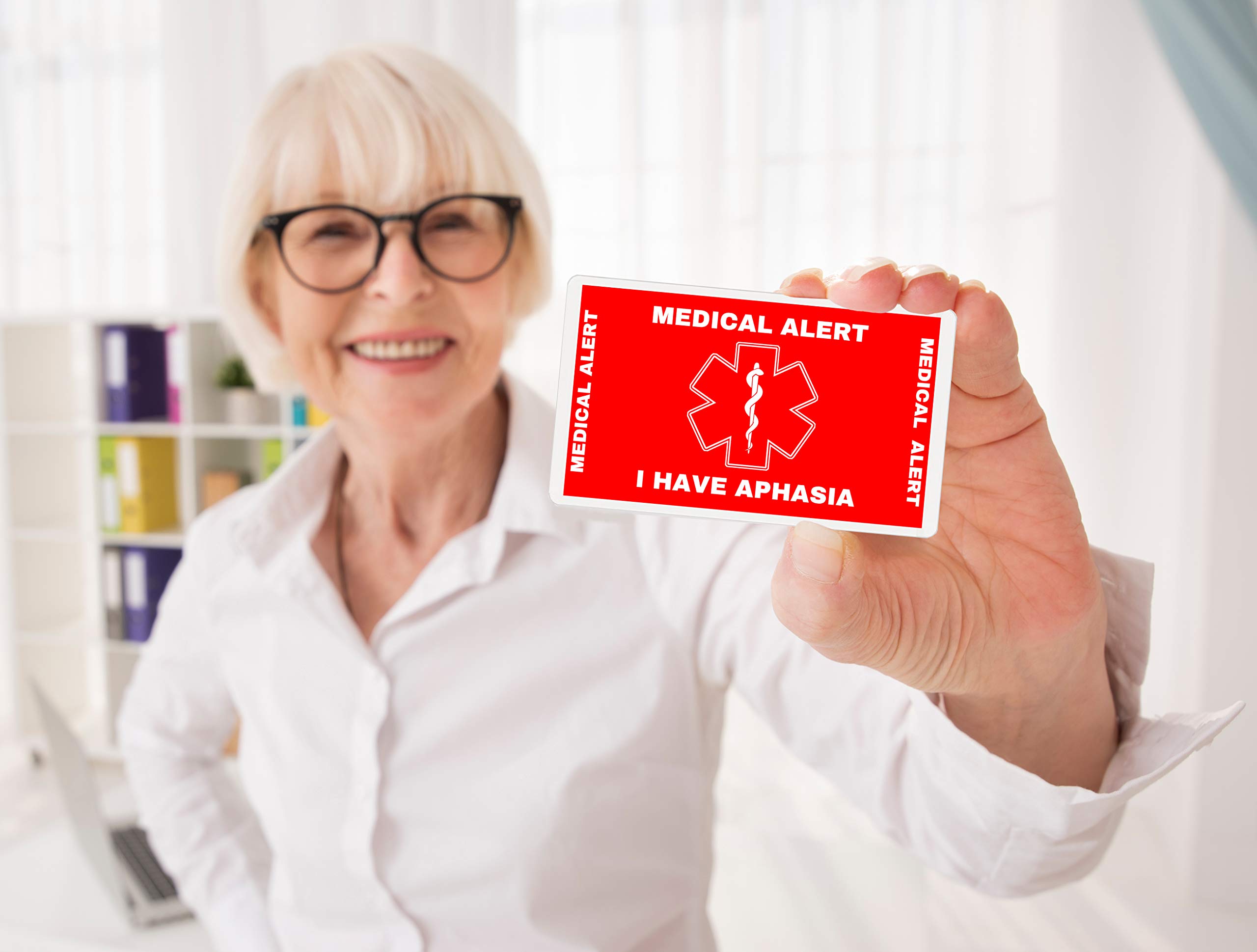 Aphasia Medical Alert Communication Wallet Card (Red) for Stroke Patients - Essential Emergency ID for Speech Impairment & Health Safety