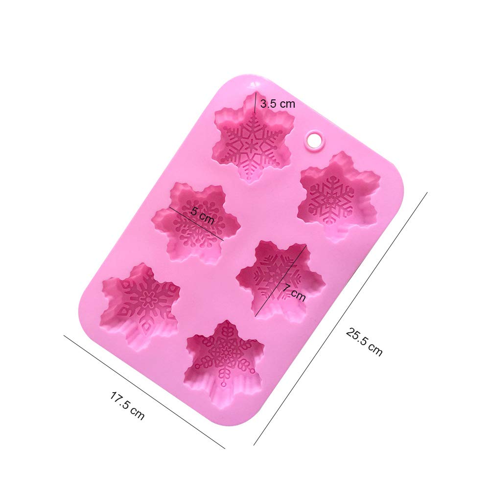 Snowflake Silicone Soap & Candle Molds - Christmas Baking Pans for Cake, Chocolate & Candy Making - 2 Pack Set - Perfect for DIY Holiday Gifts & Home Decor