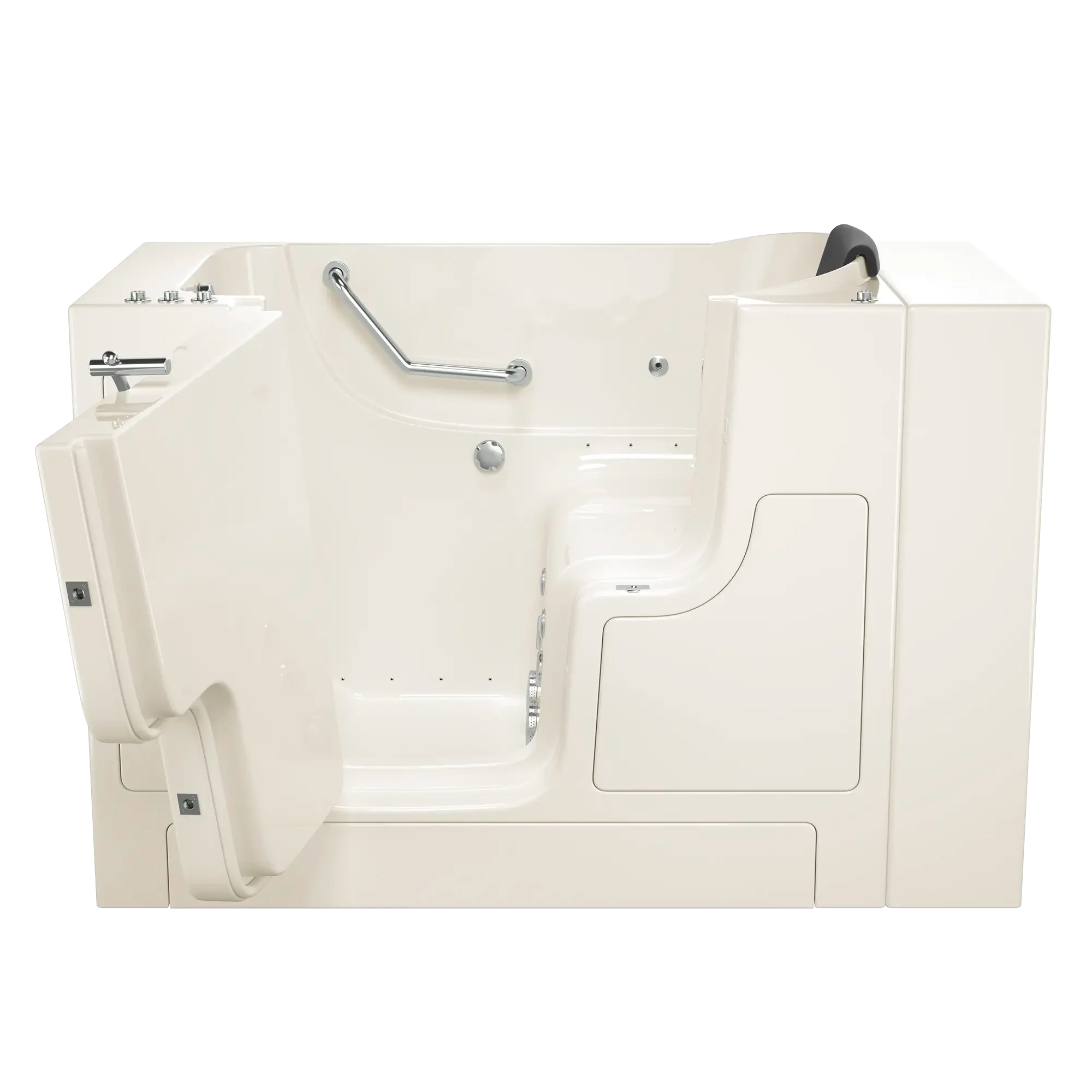 Premium Gelcoat 30 x 52 Inch Walk-In Bathtub with Air Spa & Whirlpool System - Left Hand Drain for Elderly & Mobility Support - Relaxing Hydrotherapy at Home