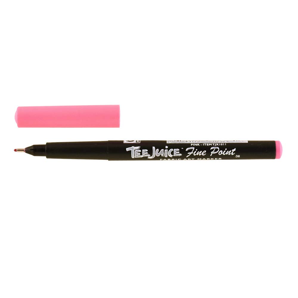 Tee Juice Marker Fine Pink - Permanent Fabric Marker for Clothing, DIY Crafts & Custom Designs - Ideal for T-Shirts, Canvas, Denim & More