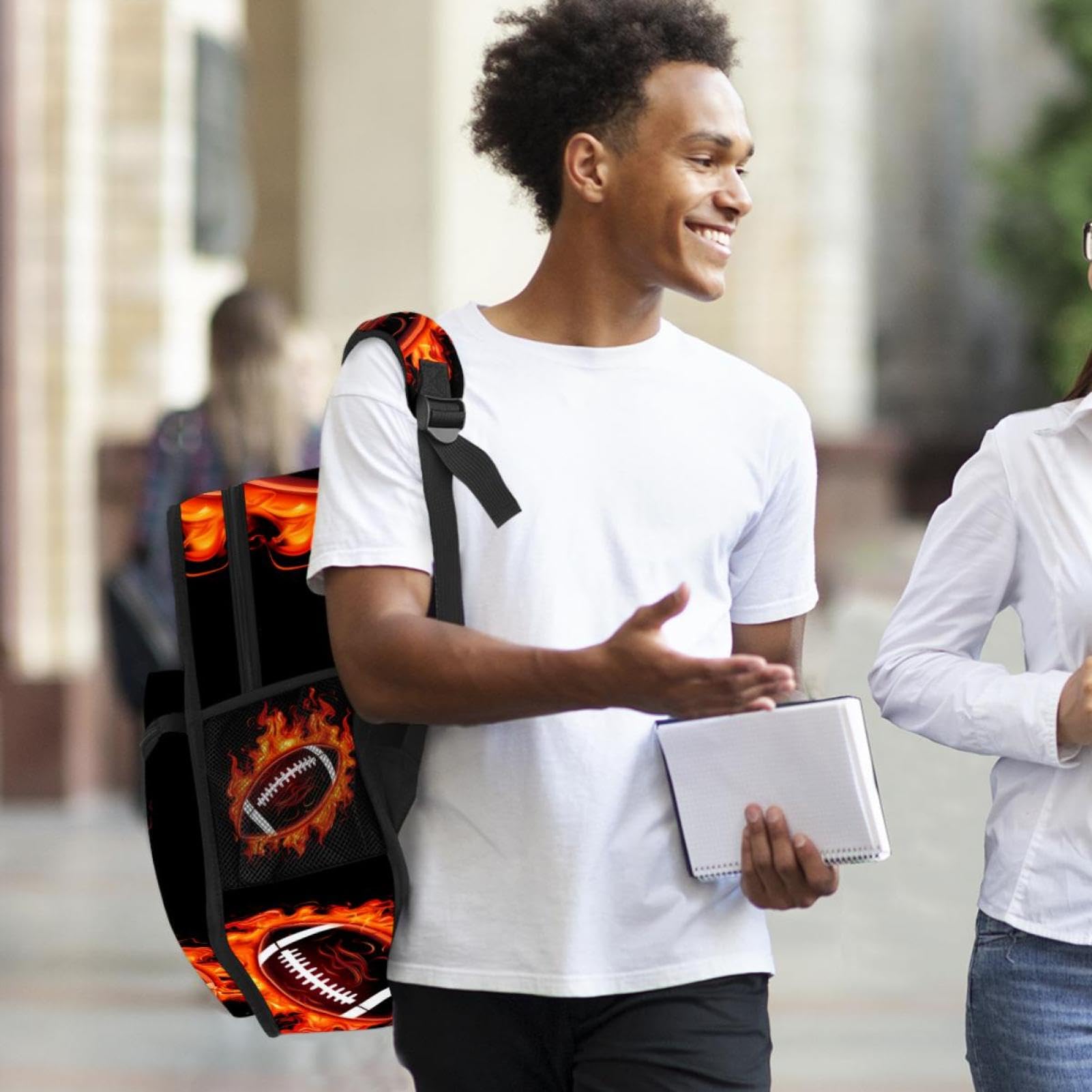 Best Travel Backpack for Men & Women - Durable American Football Design Backpack for Hiking, Camping & Daily Commute