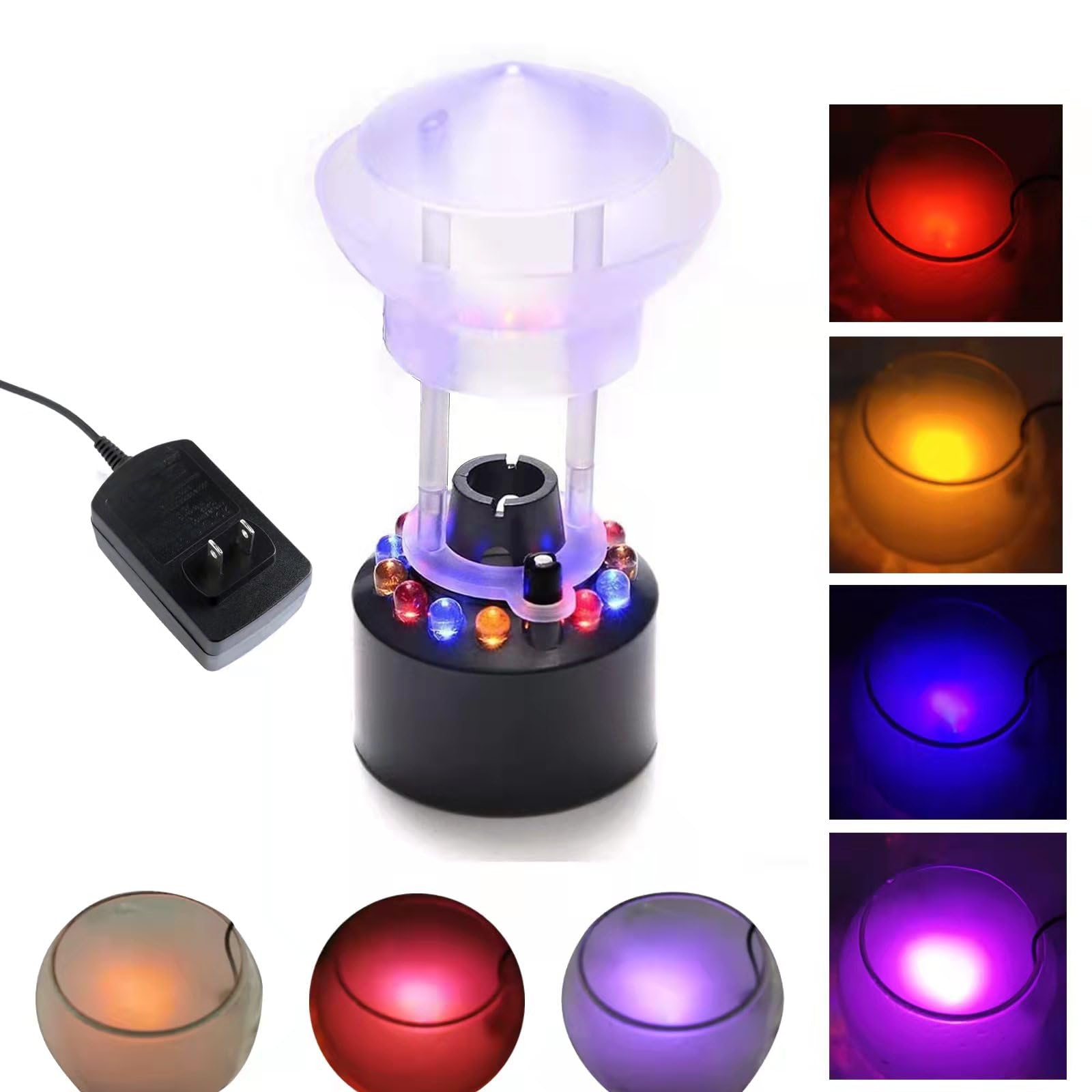 12 LED Mist Maker with Splash Guard - Large Capacity Pond Fog Machine for Holiday Decor, Halloween, Parties & Home Relaxation