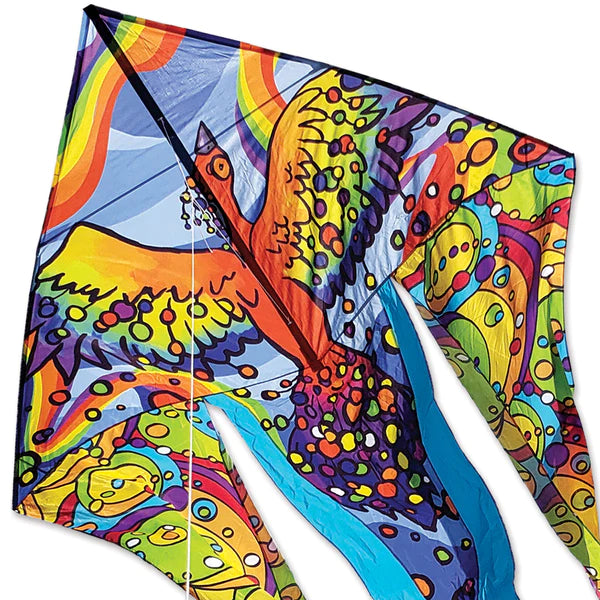 6.5 ft. Flo Tail Delta Kite - Rainbow Bird Design for Outdoor Fun | Beach, Park & Backyard Flying | High Performance Kite for Kids & Adults