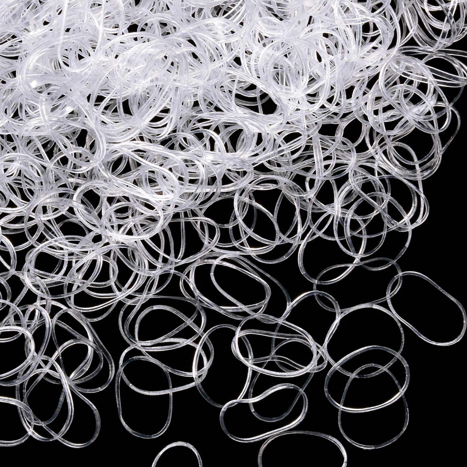 1000 Mini Soft Elastic Rubber Bands for Kids Hair Braiding - Clear Hair Ties for Braids, Ponytails & DIY Crafts - Perfect for School, Parties & Hair Styling