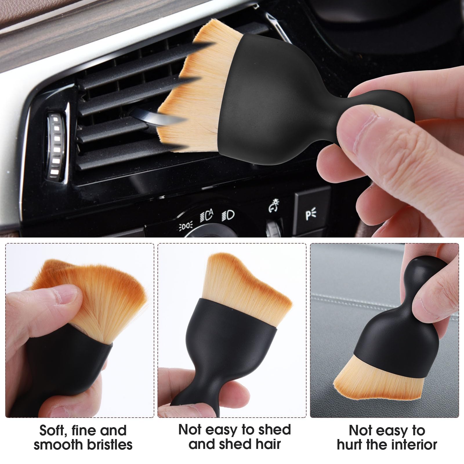 Cobee 5PCS Car Detailing Brush Set - Soft Bristle Interior Cleaning Brushes for Dashboard, Wheel Rims & Air Vents | Dust Removal Tools for Car Detailing & Auto Care | Perfect for Home & Professional Use