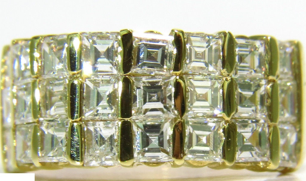 2.50CT Ascher Cut Square Diamond Band Ring in 14K Gold - G/H Color VS Clarity for Women's Wedding & Anniversary Jewelry Gift