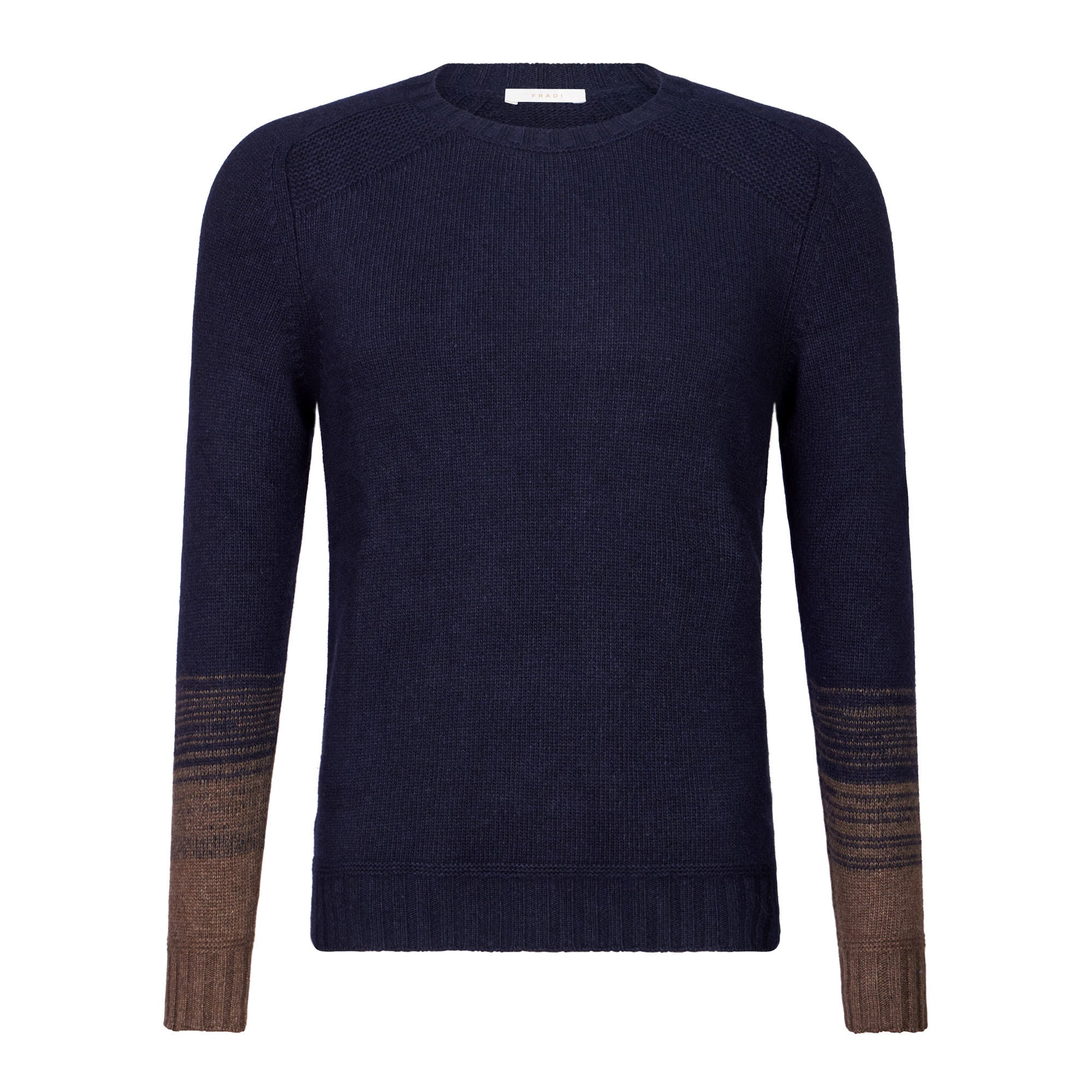 FRADI Men's Navy & Brown Knit Sweater - Comfortable Casual Pullover for Fall Winter Fashion, Office Wear & Outdoor Activities