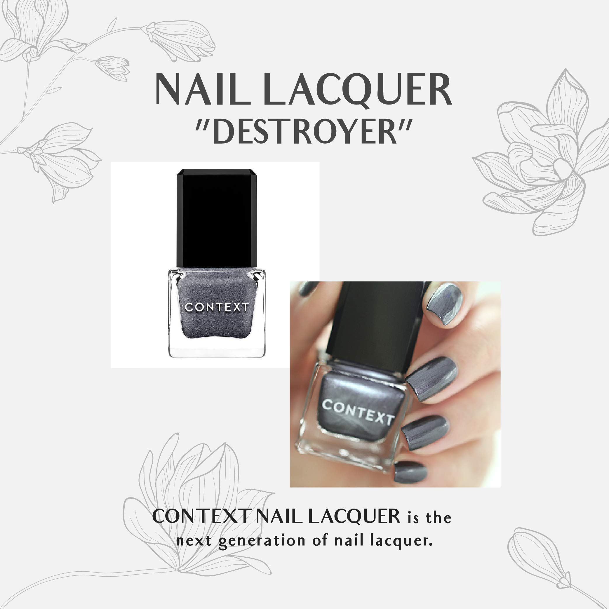 Non-Toxic Nail Polish Set - Vegan & Safe Nail Lacquer for Women, Teens & Kids (0.30 oz) | CONTEXT SKIN Destroyer Shade | Perfect for Nail Art, Manicures & Special Occasions