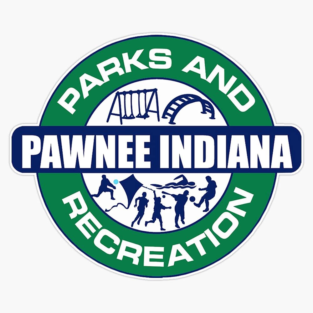 Parks and Recreation Pawnee Indiana Vinyl Decal Sticker - 5 Inch Waterproof Car Bumper Sticker - Perfect for Cars, Laptops, Windows & Gifts for TV Show Fans