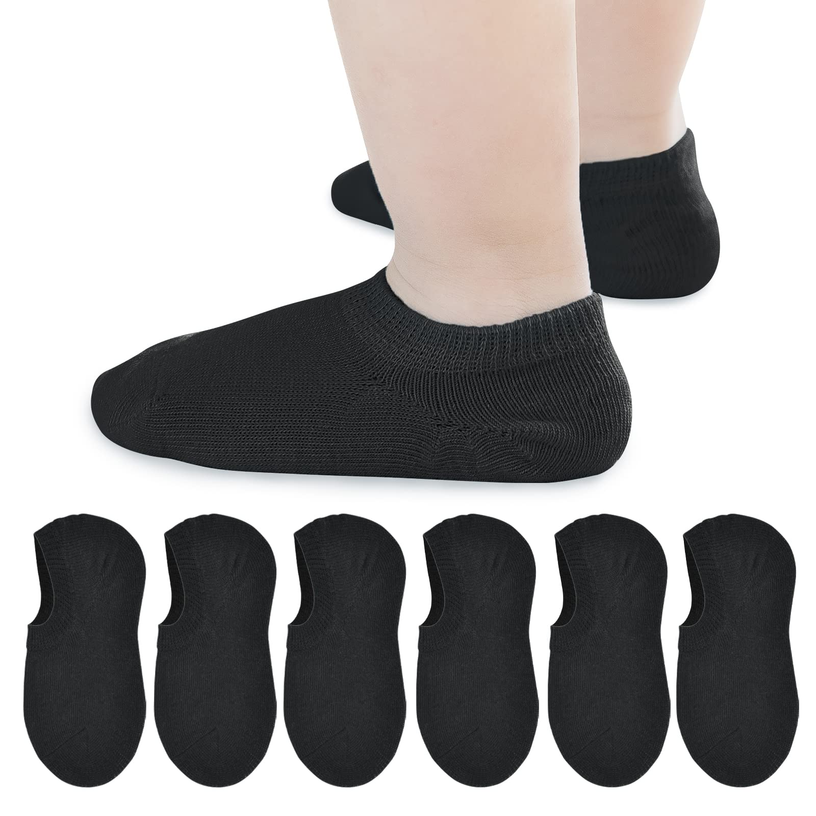 **Baby No-Show Socks for Girls & Boys – 6 Pairs Low Cut Ankle Socks, Non-Slip, Breathable Soft Cotton Toddler Socks – Perfect for School, Play & Everyday Comfort**