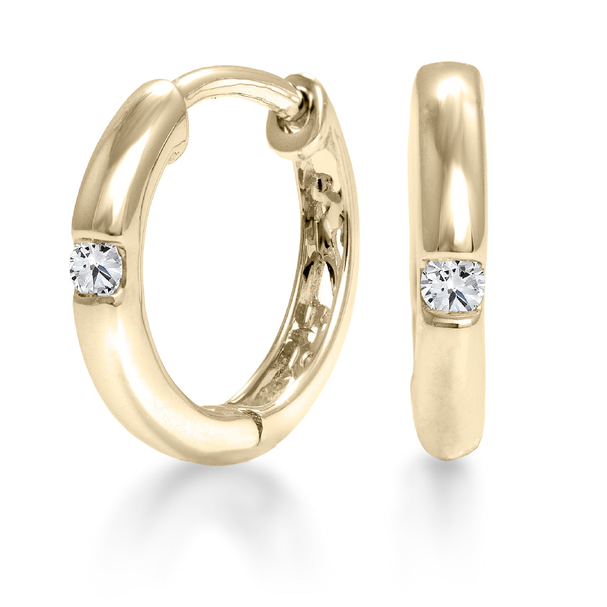 10K Gold Hoop Earrings with Diamonds - Elegant Dangle Earrings for Women | Perfect for Parties, Weddings & Everyday Wear