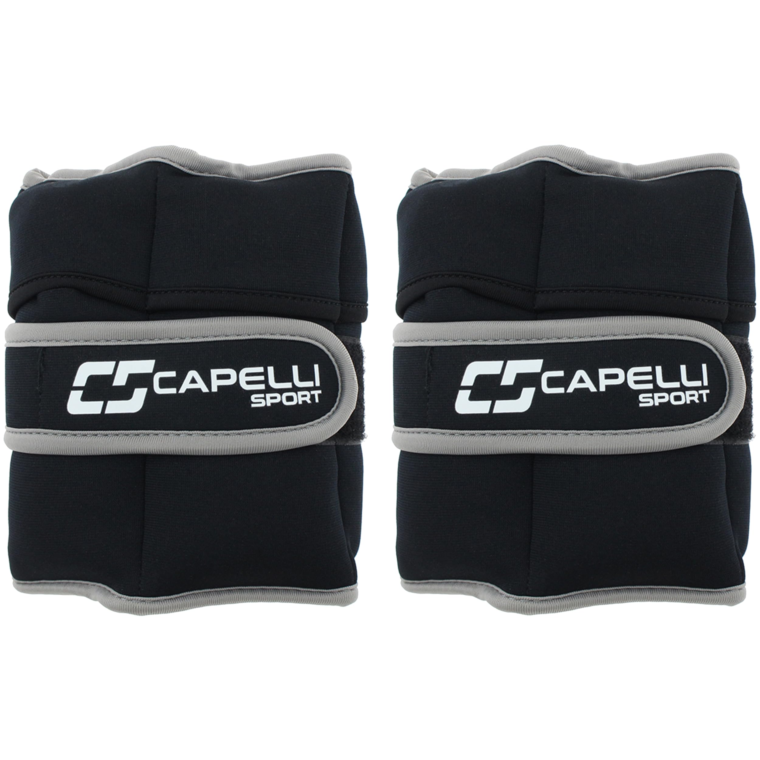Capelli Sport Adjustable Ankle & Wrist Weights Set - 10 lbs (5 lbs Each) for Women & Men - Perfect for Walking, Running, Home Workouts & Physical Therapy - Black Pair of 2