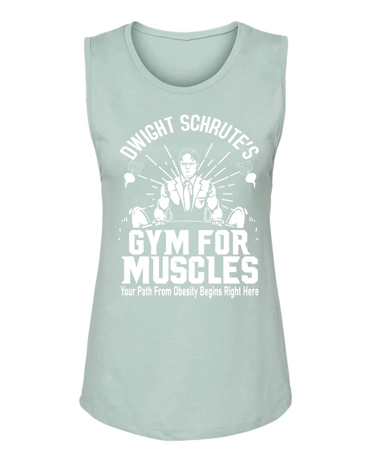 Wild Bobby Dwight Schrute's Gym Women's Muscle Tank Top - Workout Jersey for Fitness, Training & Gym - Perfect for Weightlifting, Running & CrossFit
