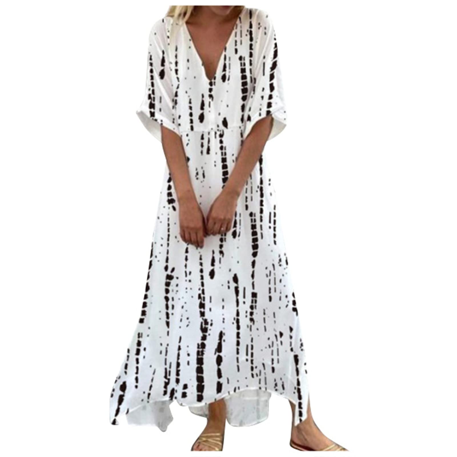Women's Plus Size Purple Luau Maxi Dress - XXL Cotton Tank Sundress for Beach, Vacation & Summer Outings