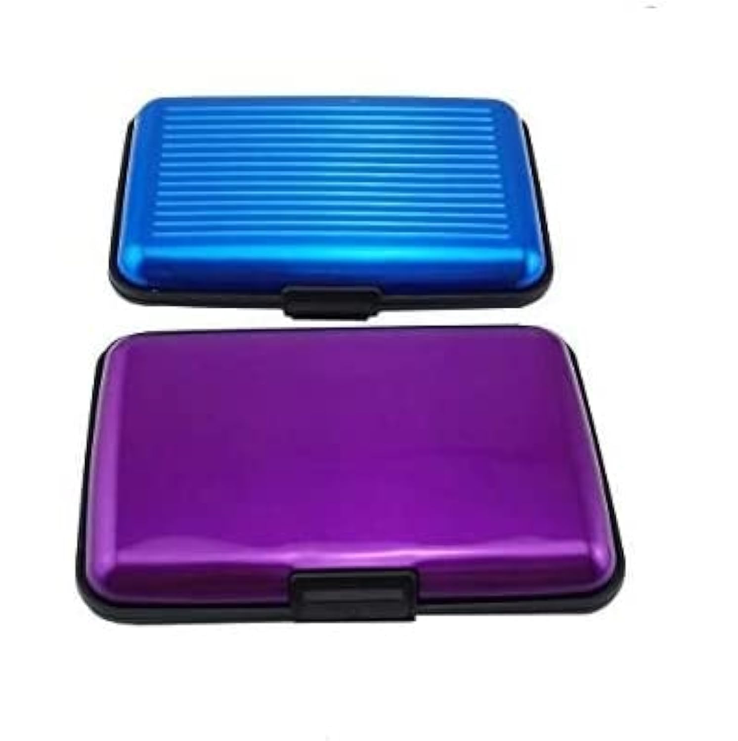 Yueton RFID Credit Card Wallet - 2 Pack for Men & Women - Business Card Holder (Purple, Blue) - Perfect for Travel & Work