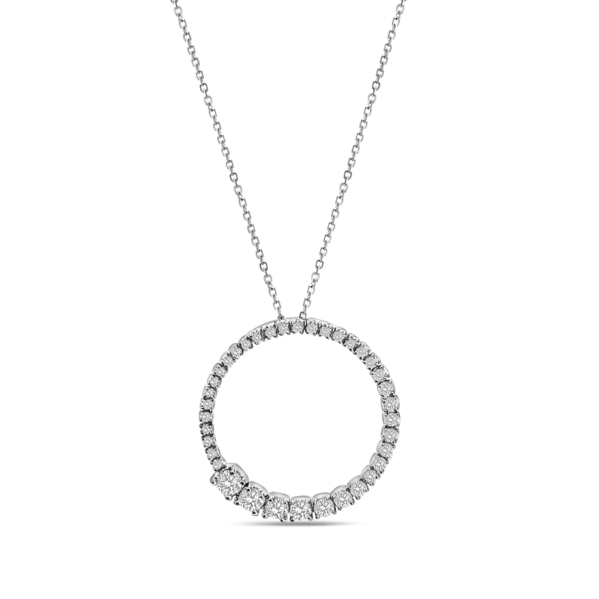 Journey Circle of Life Diamond Necklace - 1.20cttw 14K White Gold Pendant - Perfect for Anniversaries, Weddings & Special Occasions