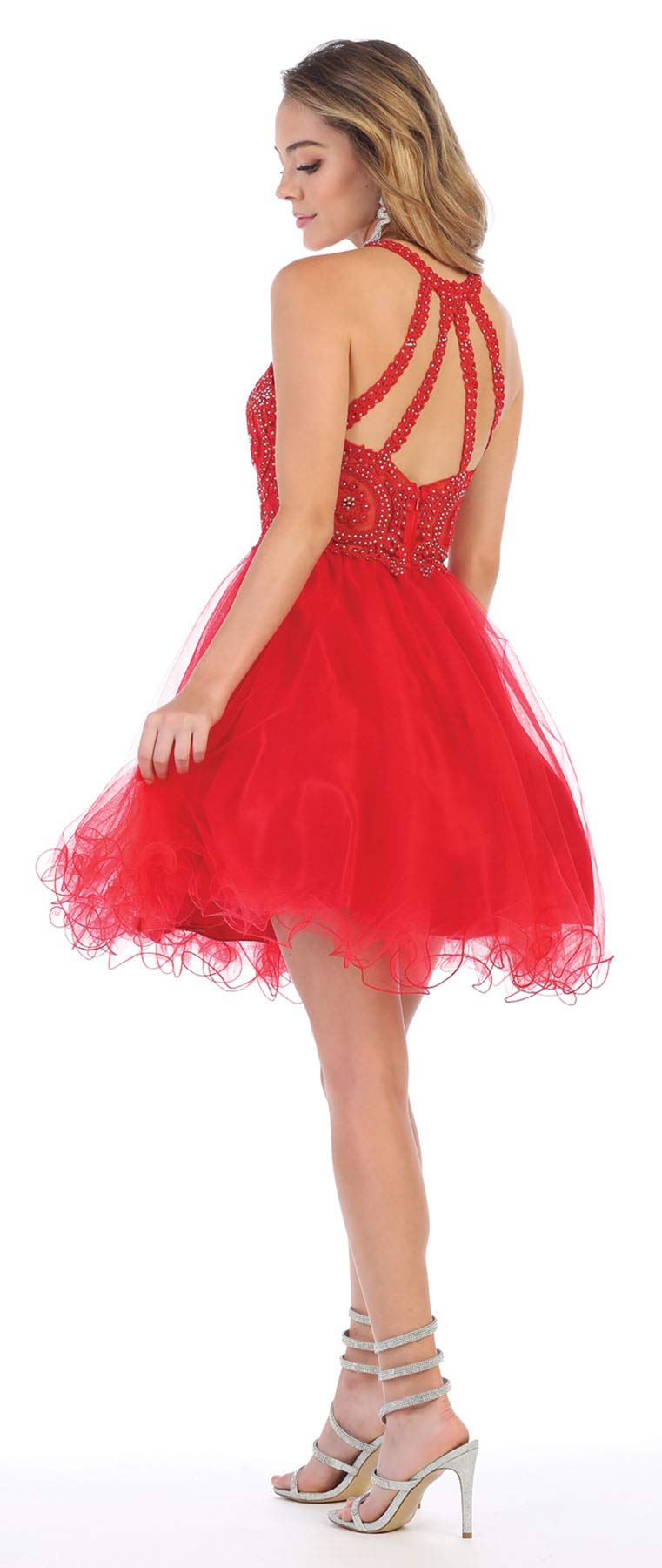 Semi Formal Homecoming Dress for Women - Red A-Line Prom Dress Size 6 | Perfect for Homecoming, Prom, and Special Occasions