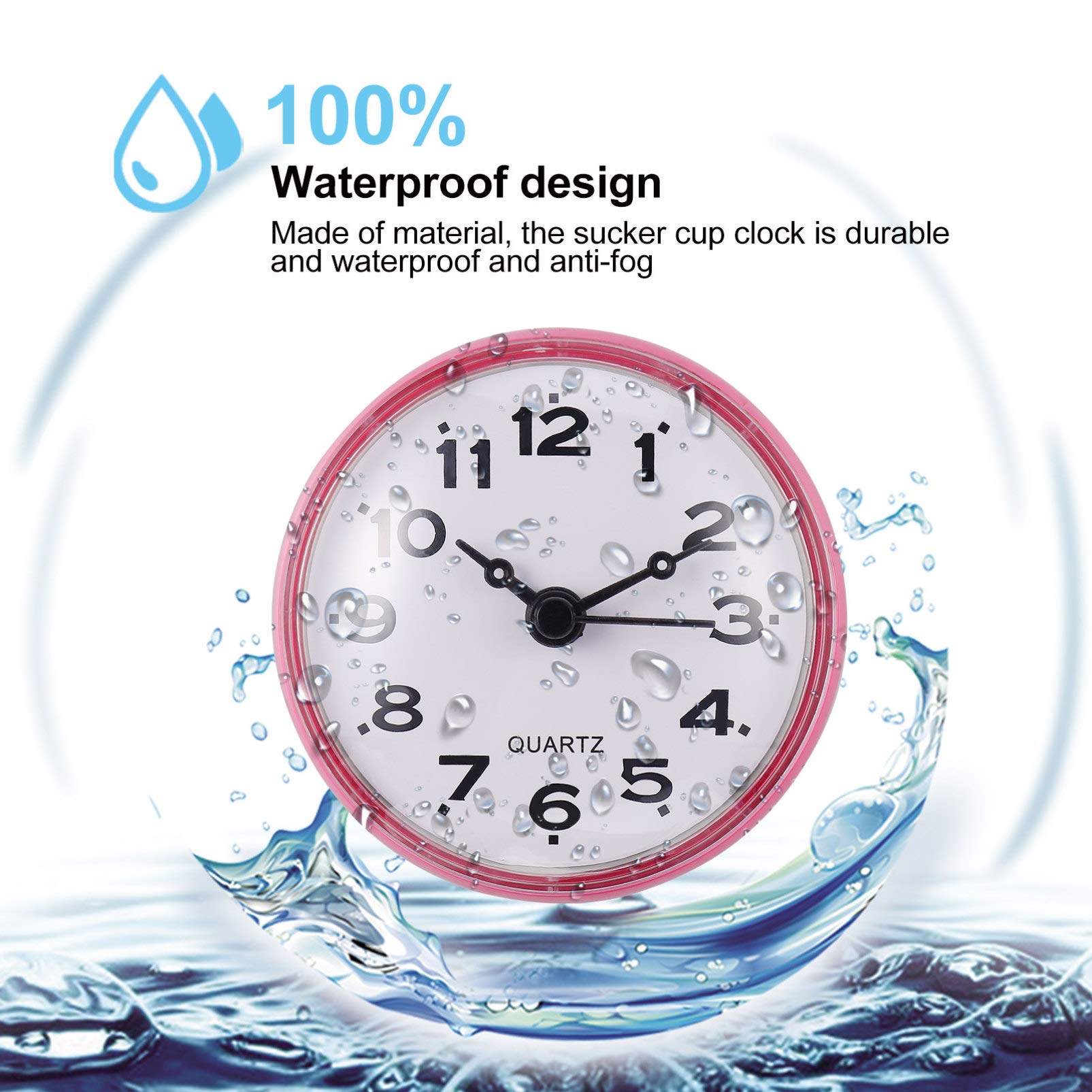 Anti-Fog Electronic Wall Clock for Bathroom, Kitchen & Living Room - Home & Office Decor