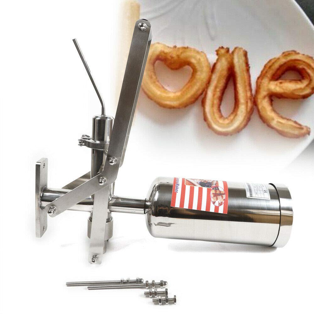 5L Stainless Steel Manual Latin Fruit Donut Churros Filler Maker Machine - Commercial & Home Use for Bakery, Cafes, and Street Food Vendors