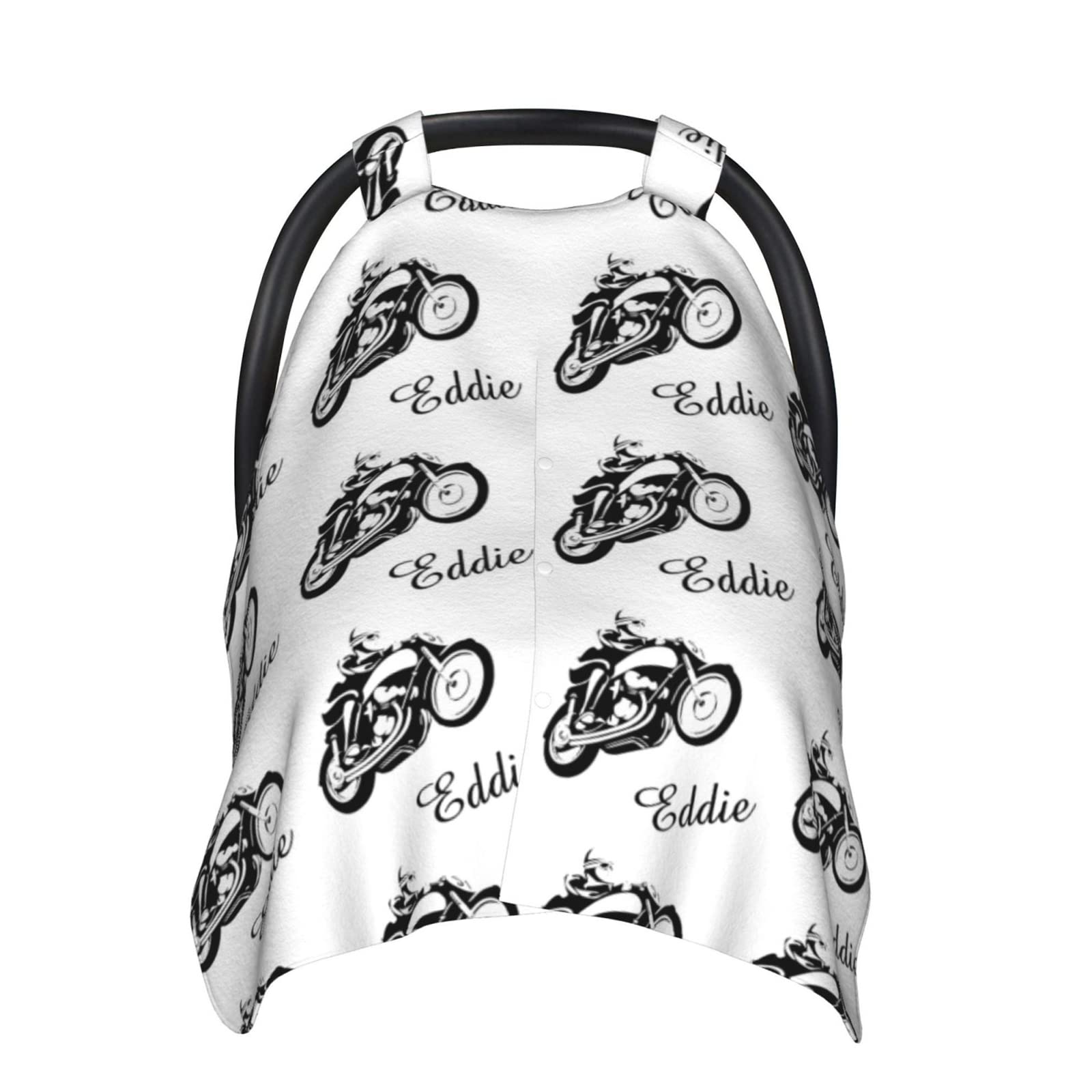 Custom Personalized Dirt Bike Baby Car Seat Canopy with Name - Motocross Themed Nursing Cover & Stroller Blanket for Boys (27.5