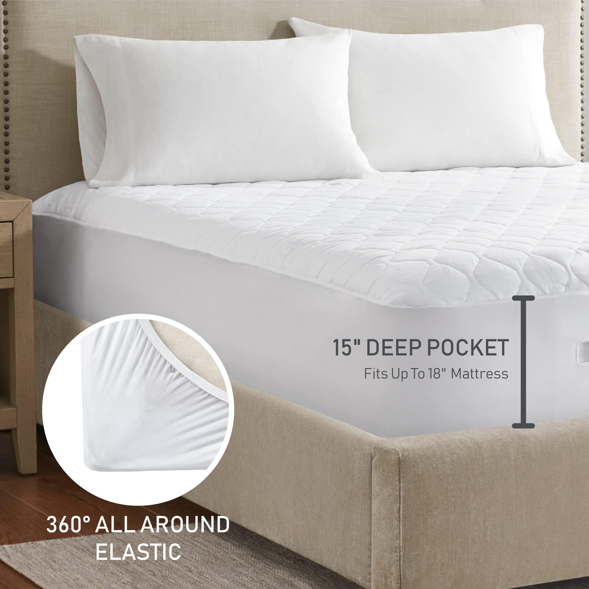 Twin Size Heated Mattress Pad with 20 Heat Settings - Premium Cotton Electric Bed Warmer for Cold Nights, Fast Heating & Auto Shut-Off, Fits 18-Inch Mattress - Machine Washable, EMF-Safe - Perfect for Winter, Arthritis Pain Relief & Cozy Home Comfort