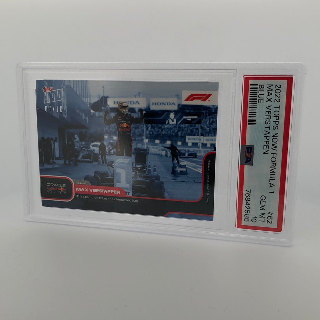 PSA 10 Graded 2007-10 Max Verstappen #62 Championship Winning Racing Card - Blue - Perfect for F1 Collectors, Sports Memorabilia Displays & Racing Enthusiasts