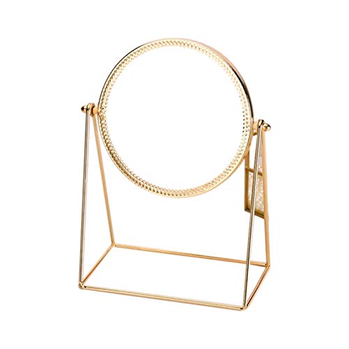 Gold Metal Decorative Mirror - Elegant Lady Desktop Makeup Mirror, 3D Princess Mirror for Vanity, Home Decor & Craft Accessories | Perfect for Bedroom, Dressing Table & Gift Giving