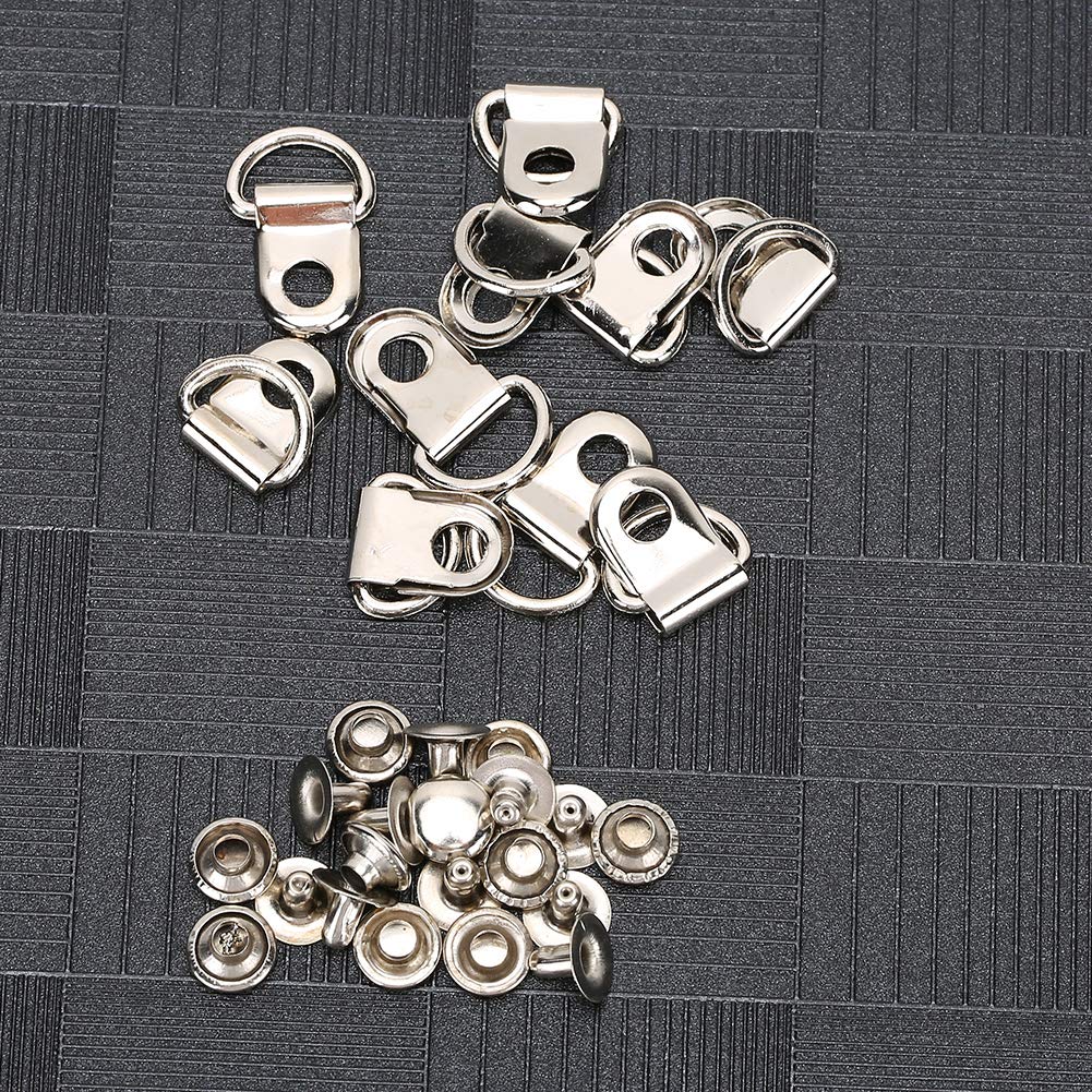 100 Sets Brass Shoe Boot Lace Hooks with Rivets - D-Ring Eyelet Buckles for Boots & Shoes - Perfect for Outdoor Hiking, Work Boots, and Fashion Footwear Accessories