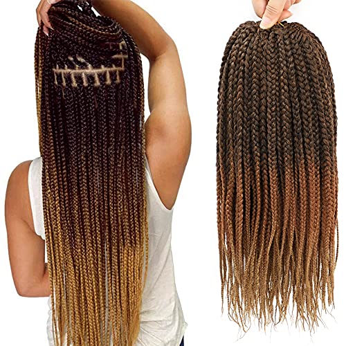 14 Inch Synthetic Crochet Braiding Hair Extensions - 6 Packs (1B/30/27) | Box Braids for Women | Perfect for Protective Styling & Everyday Wear