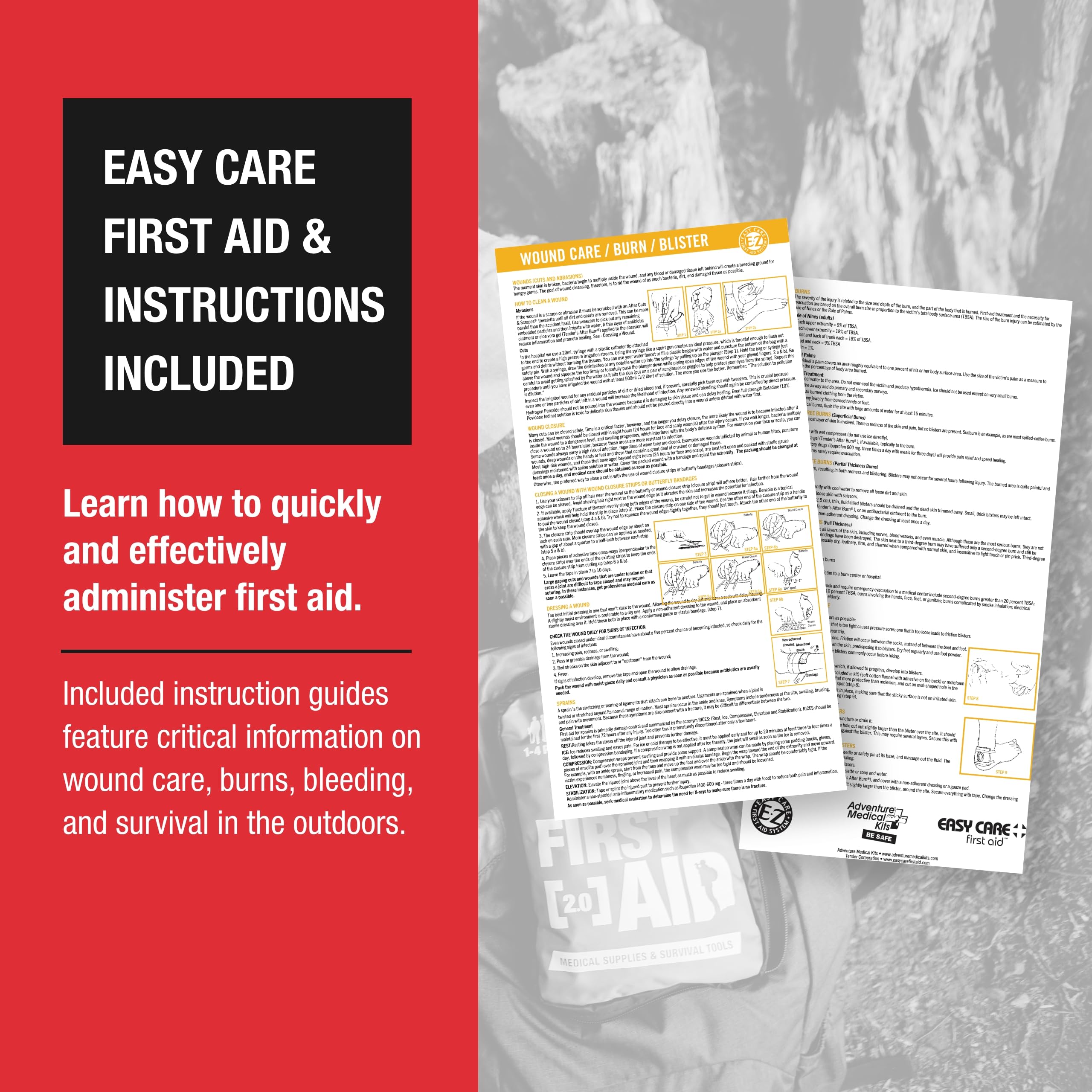Adventure Medical Kits 1.0 - Compact First Aid Kit for Hiking, Camping & Outdoor Emergencies | Essential Safety Gear for Travel & Backpacking