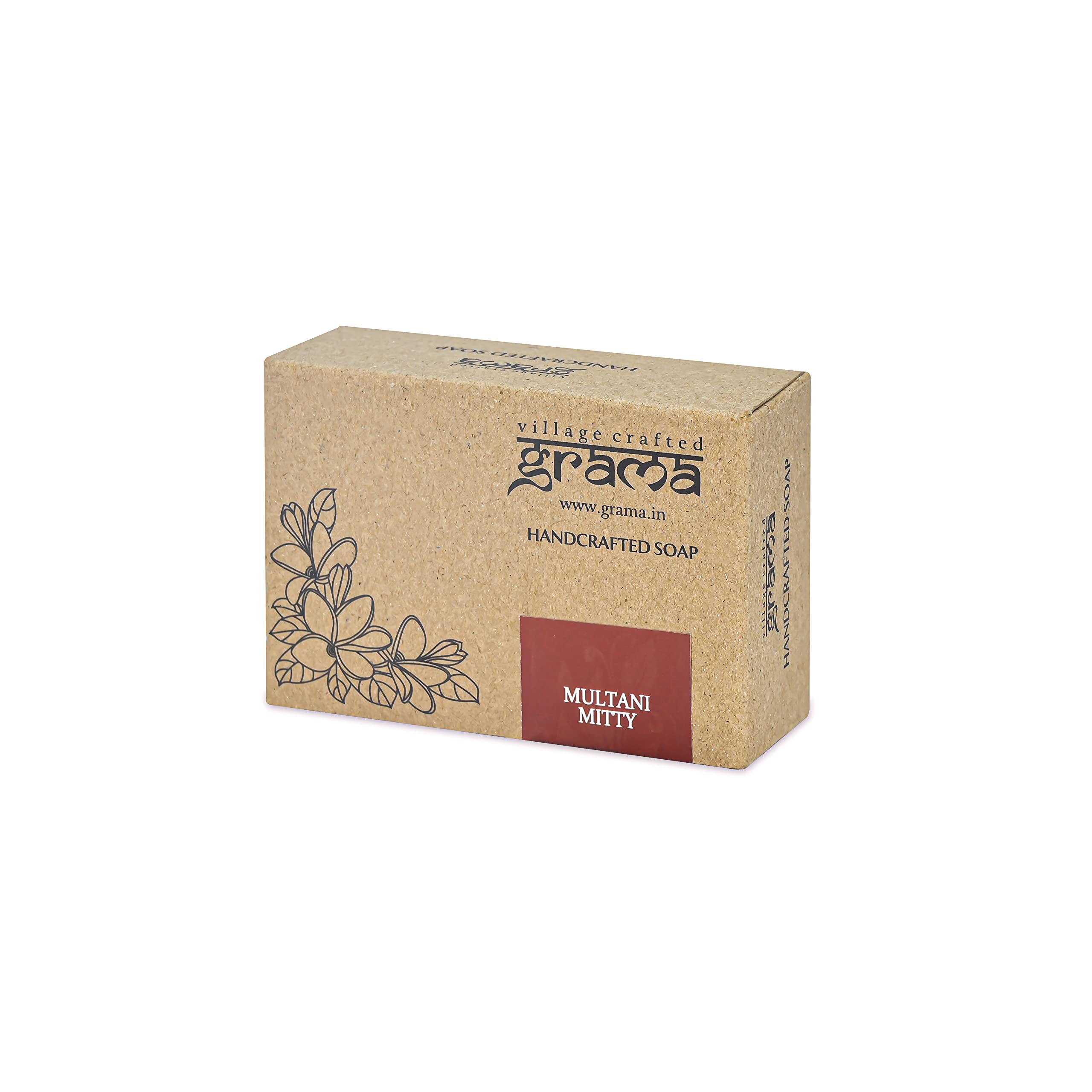 Grama Handcrafted Multani Mitti Clay Soap for Glowing Skin - Pack of 2 | Natural Face & Body Cleanser for Acne, Oil Control & Brightening | Perfect for Daily Skincare Routine