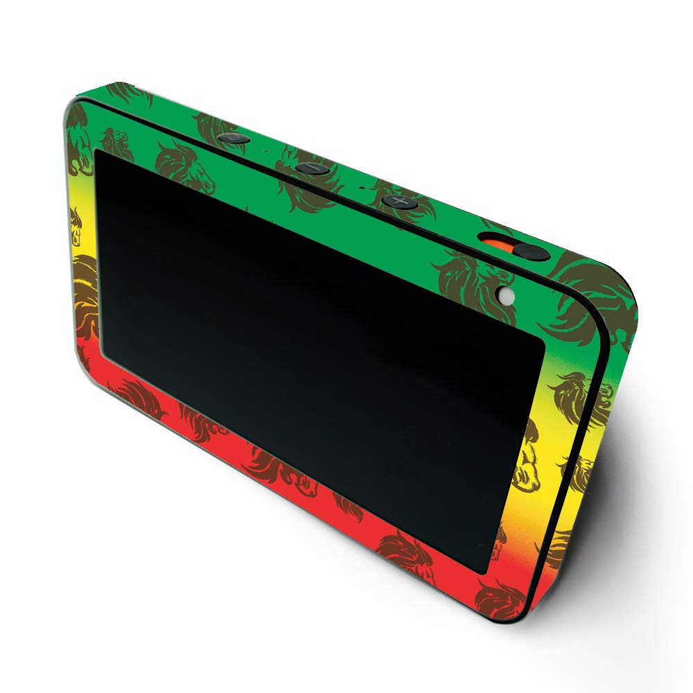 MightySkins Protective Vinyl Wrap Skin for Amazon Echo Show 5 (1st & 2nd Generation) - Rasta Lion Design | Easy to Apply & Remove | Made in USA | Customizable Decal for Home & Office Decor
