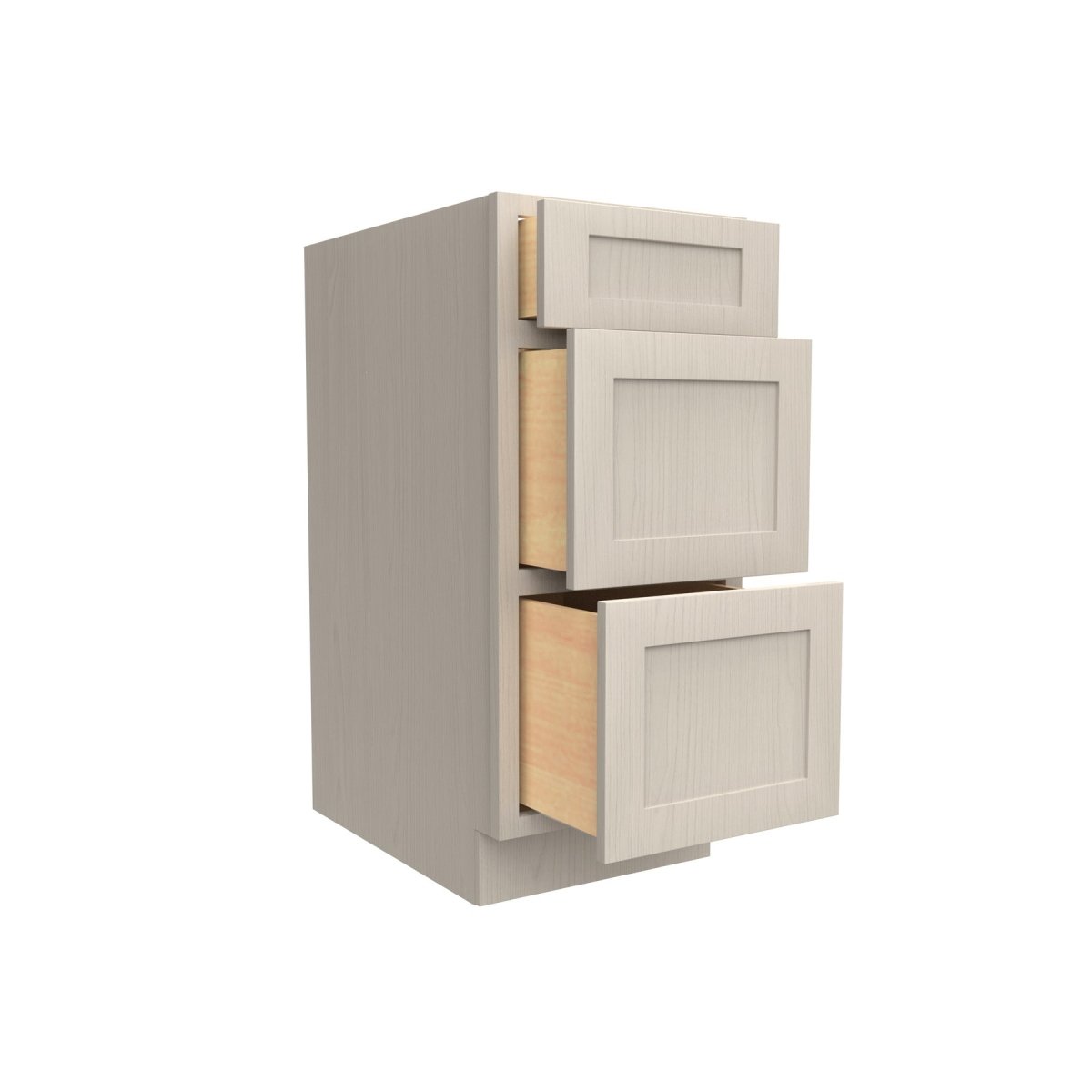 3 Drawer Base Cabinet - Elegant Stone Finish - 15W x 34.5H x 24D - Perfect for Kitchen, Bathroom & Office Storage Organization
