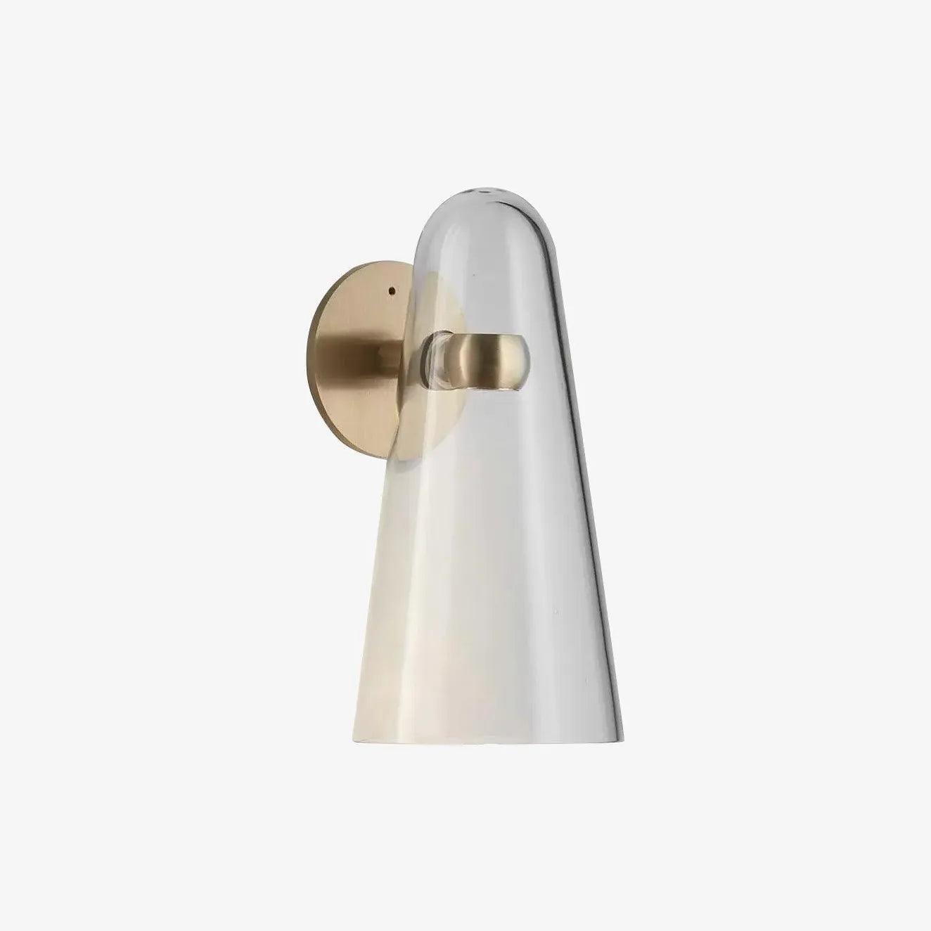Modern Cone Transparent Glass Wall Sconce - Sleek LED Lighting for Living Room, Bedroom, and Hallway Decor