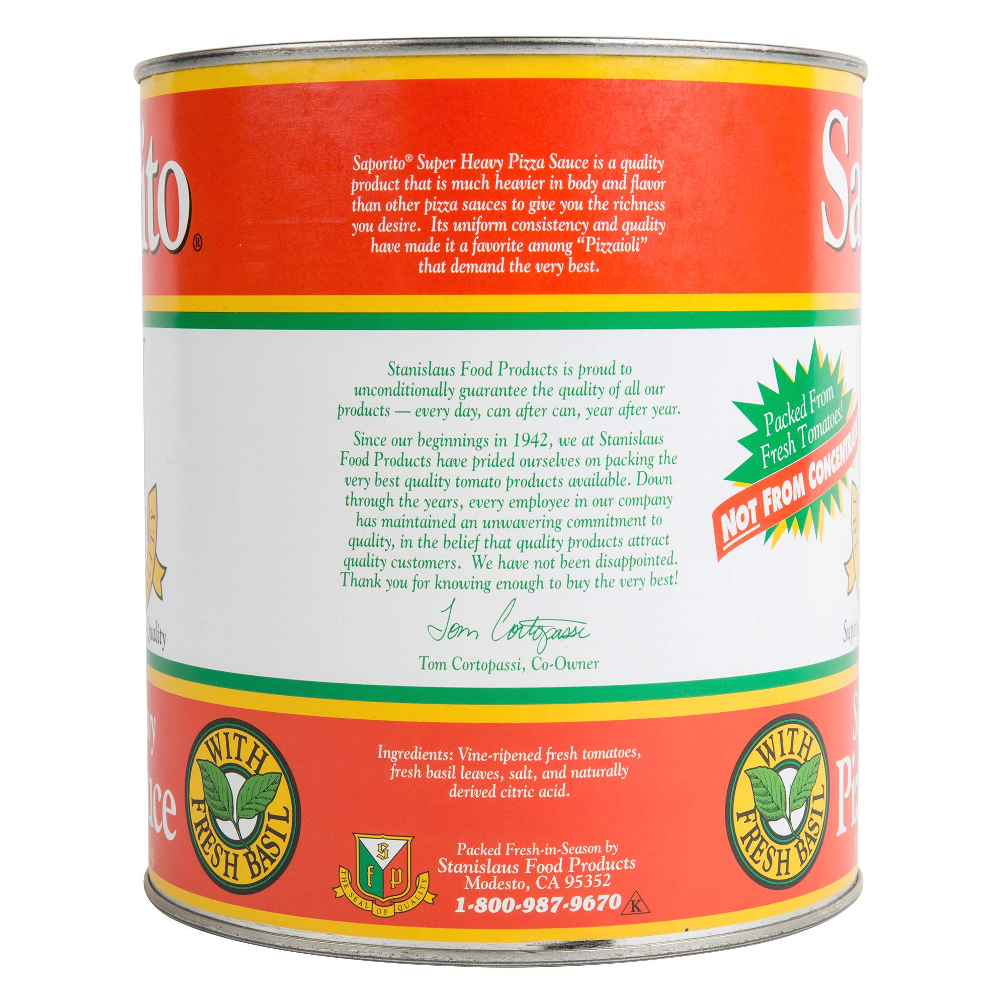 Authentic Saporito Pizza Sauce #10 - Pack of 6 | Premium Italian Pizza Topping for Homemade Pizzas, Pasta & Cooking | Perfect for Restaurants, Catering & Family Dinners