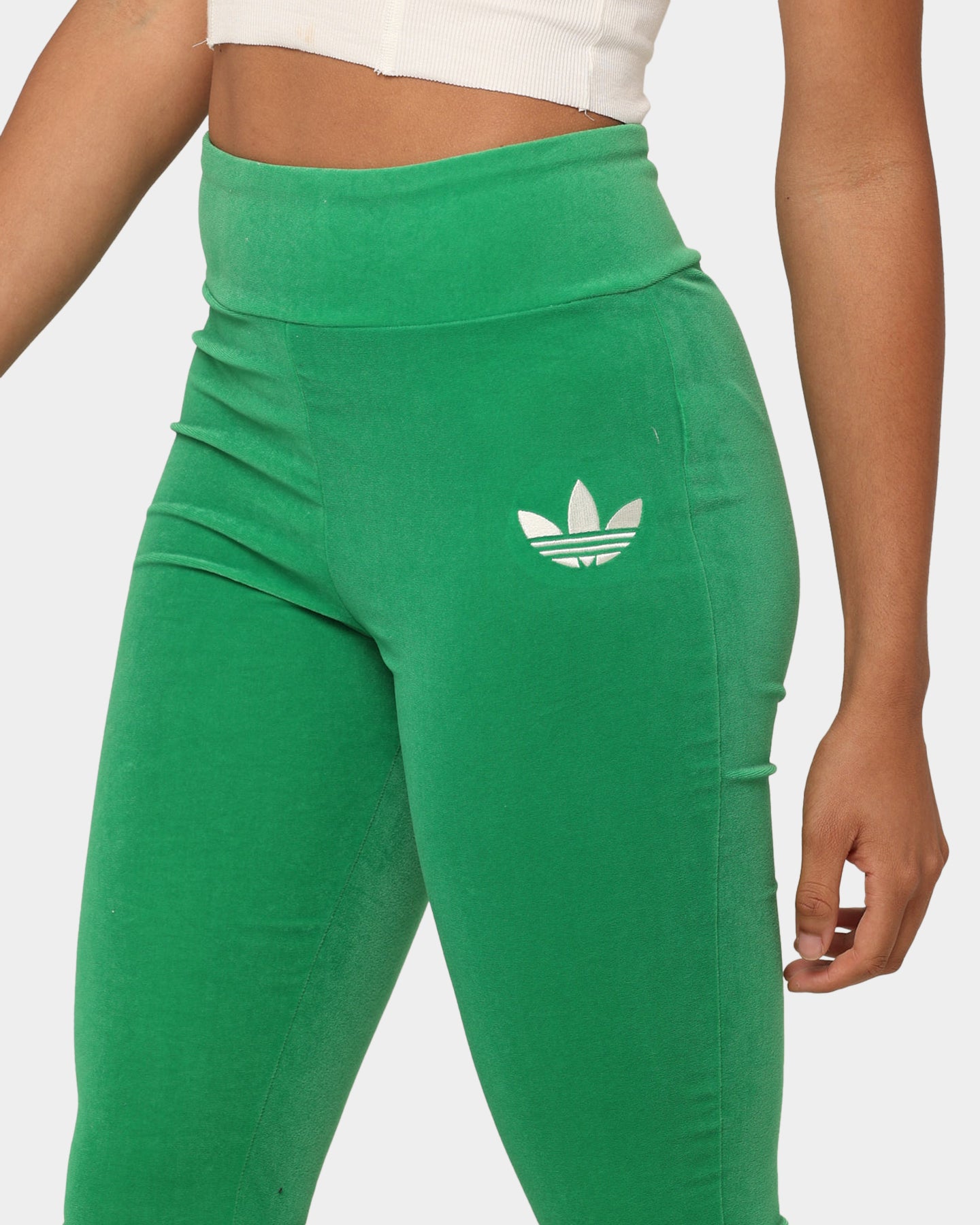 Adidas Women's High Waist Flared Yoga Pants - Stretchy Athletic Leggings for Running, Gym & Lounge - Green