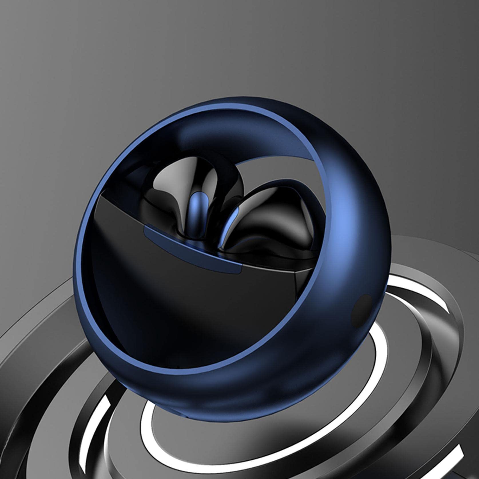 5.2 Bluetooth True Wireless Earbuds - 360° Rotating Metal Wireless Headphones with Stereo Sound & Low Latency for Gaming, Workouts, Running & Office Use | Perfect for Sports, Gym & Commuting (Dark Blue)