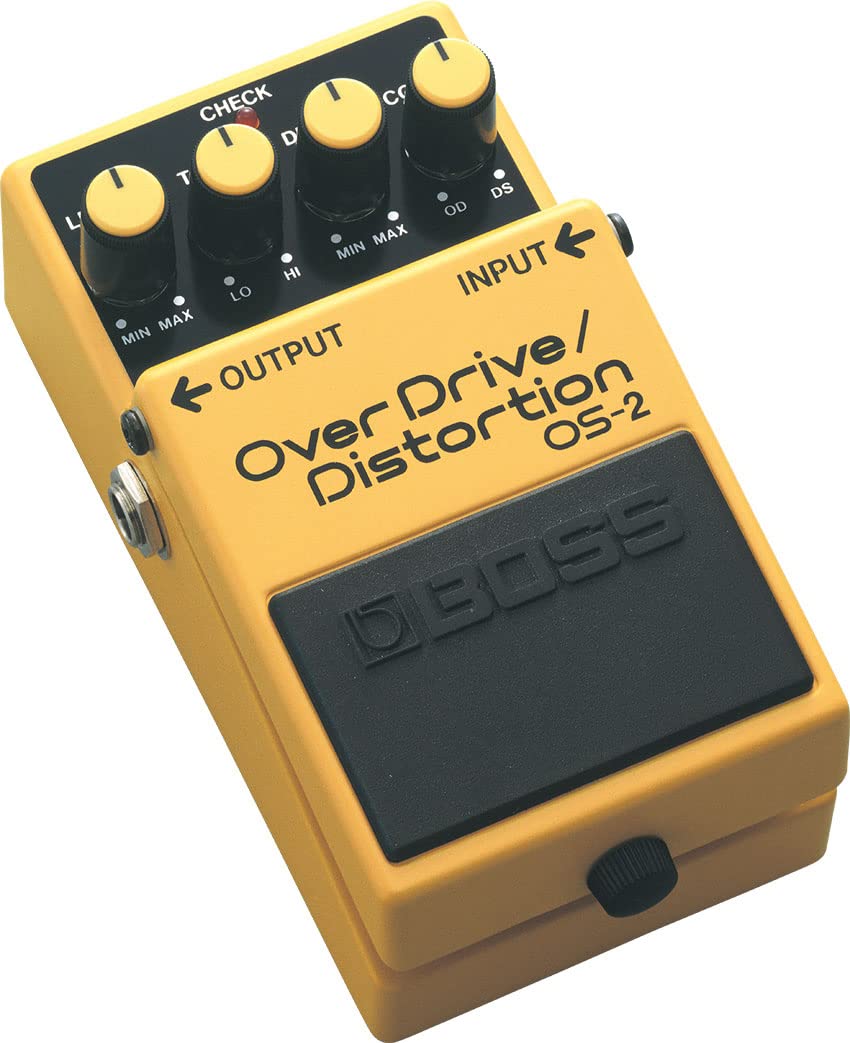 Boss OS-2 OverDrive/Distortion Pedal Bundle with 10ft Guitar Cable, 6in Patch Cable & Picks - Perfect for Electric Guitarists, Live Performances & Studio Recording