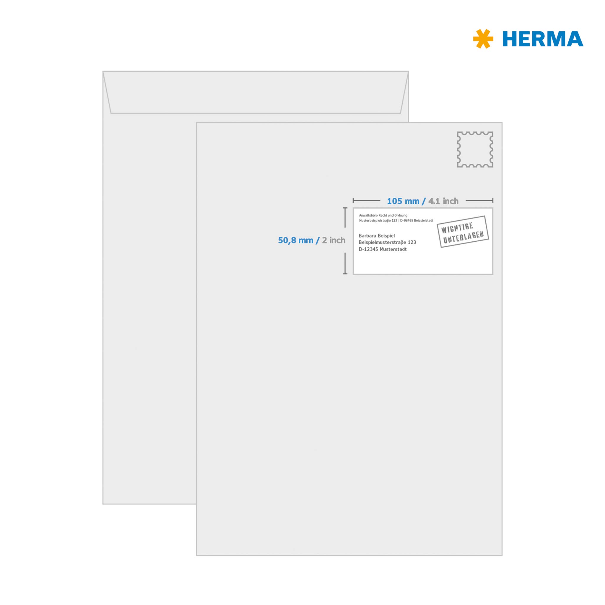 HERMA Self Adhesive Multipurpose Labels - 2000 Blank White Stickers (105x50.8mm), 10 Labels per A4 Sheet, 200 Sheets - Compatible with Laser & Inkjet Printers - Perfect for Shipping, Mailing, Organizing & Product Labeling