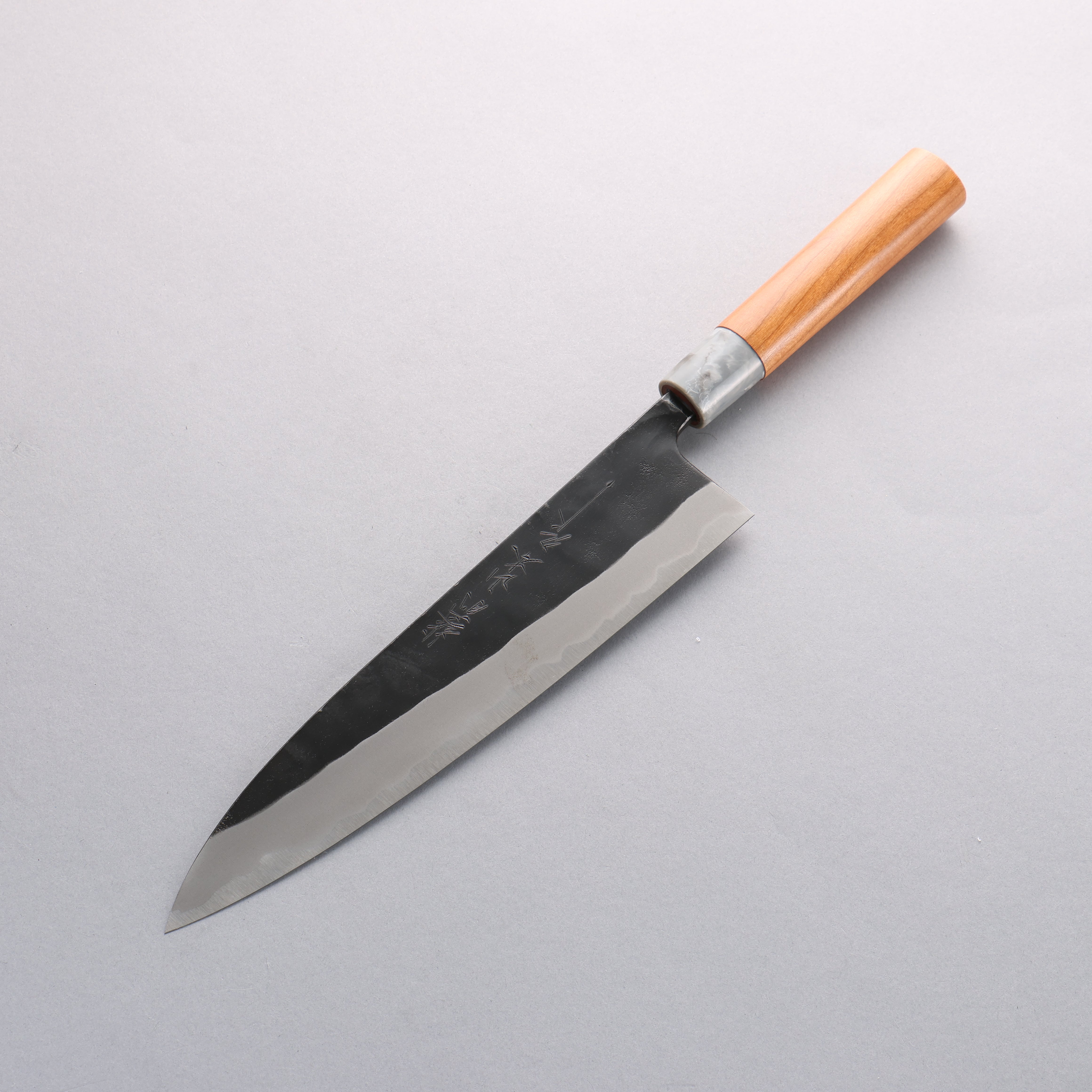 Premium Nao Yamamoto White Steel No.2 Kurouchi Gyuto Chef Knife 240mm - Japanese Cherry Wood Handle - Professional Kitchen Knife for Sushi, Meat Cutting & Vegetable Chopping