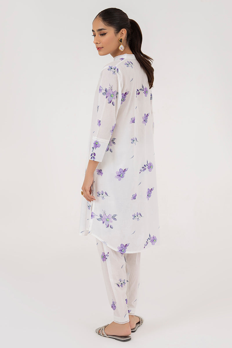 LILAC BLOOM 2-Piece Women's Outfit Set (Shirt & Pants) - Casual Spring Floral Print Matching Set for Brunch, Shopping & Office Wear