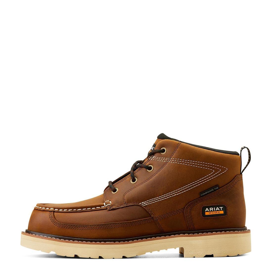 Rebar Lift Composite Toe Chukka Work Boots - Distressed Brown Safety Shoes for Construction & Heavy Duty Work | OSHA Compliant Workwear for Electricians, Carpenters & Warehouse Workers