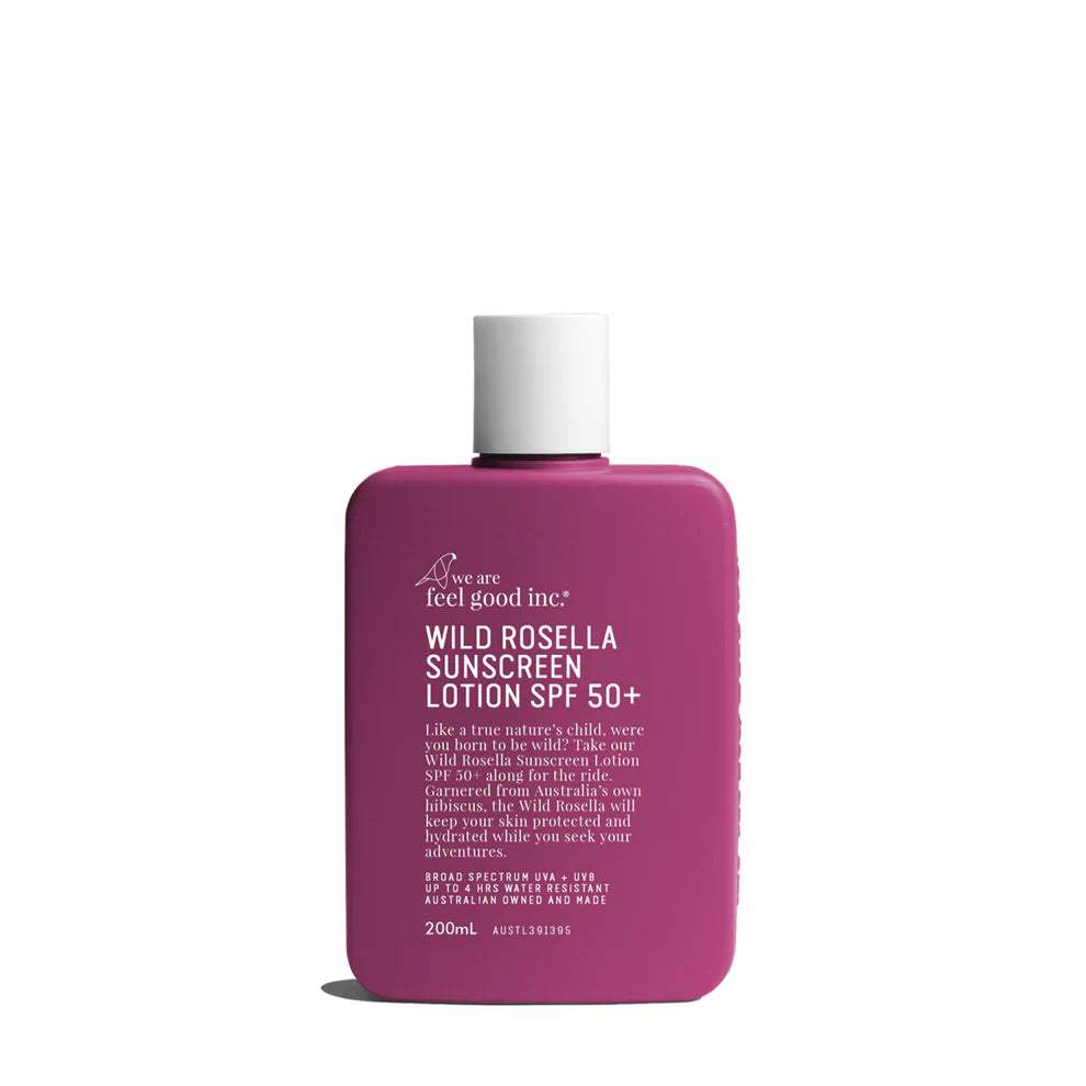 Feel Good Inc Rosella Sunscreen Lotion SPF 50+ PA++++ - Broad Spectrum UVA/UVB Protection, Water Resistant, Lightweight & Non-Greasy for Face & Body - Perfect for Beach, Swimming & Outdoor Activities